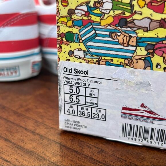 Vans Where’s Waldo? Old Skool sneakers LIMITED EDITION men’s 5 - women’s 6.5 NWT - Picture 6 of 9